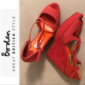 Boden Leather Sandal Wedges